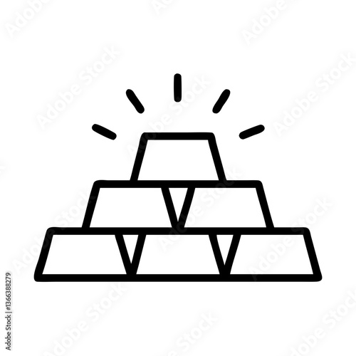 Gold bar stack shining against a minimalist background  