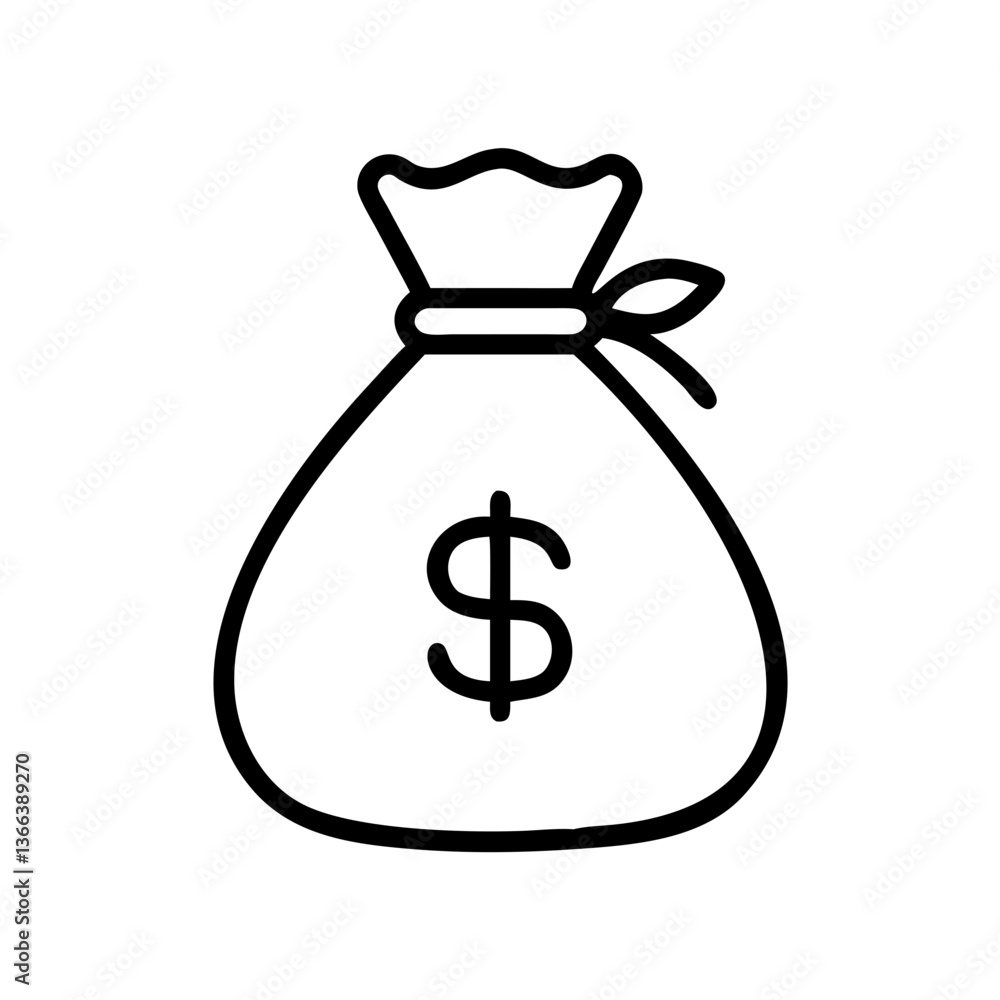 Money Bag Illustration Showing Wealth and Prosperity Money Bag Illustration Showing Wealth and Prosperity