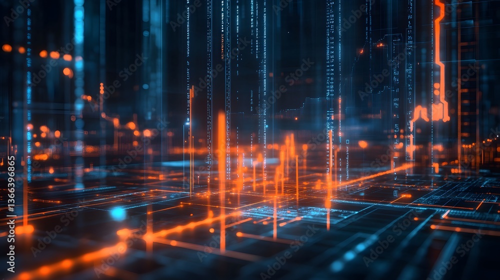 Fototapeta premium futuristic digital data abstract background