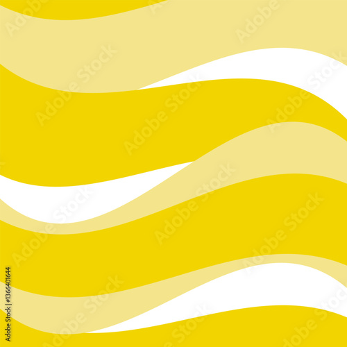 Abstract background with waves of different sizes in yellow, beige and white colors
