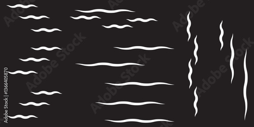 Set wind blow line icon. Blowing wind outline icons. Windy weather symbol, logo - vector