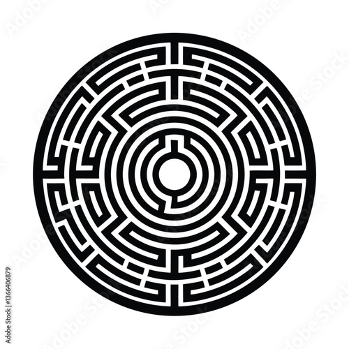 Wallpaper Mural Circular maze labyrinth puzzle game illustration concept shows a 3d challenge to find the exit way Torontodigital.ca