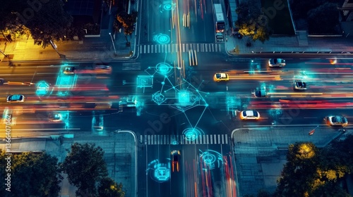 An AI powered system enhancing traffic safety by analyzing vehicle movements, road conditions, and driver behavior to predict accidents and improve road safety