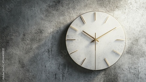 Wallpaper Mural Modern Wall Clock: Concrete & Gold Torontodigital.ca