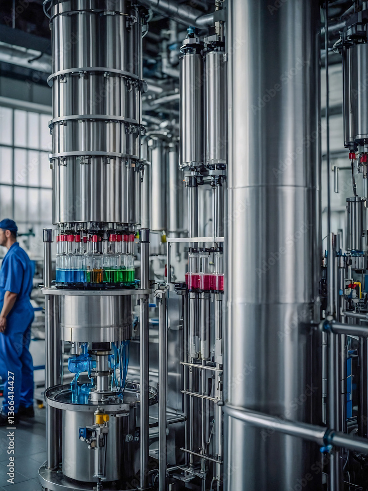 Automated liquid filling process in a pharmaceutical factory