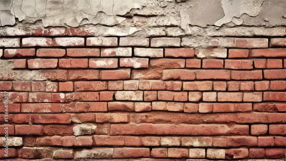 Fototapeta premium Old weathered brick wall background. Old brick wall. Old vintage brick wall texture pattern design. 