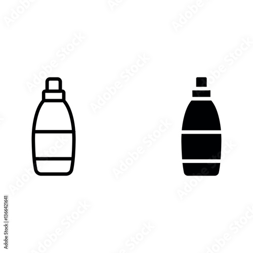 Bleach bottle icon set color editable