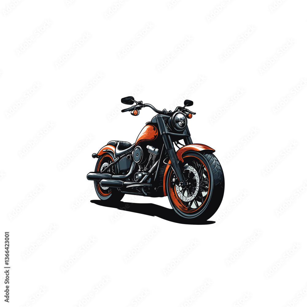 Obraz premium Motorcycle icon logo flat vector design