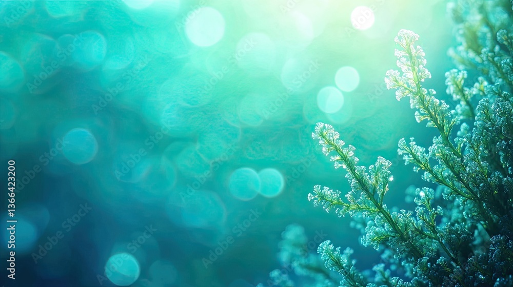 Fototapeta premium Illuminated soft corals and sea fans shine brightly with a green screen background