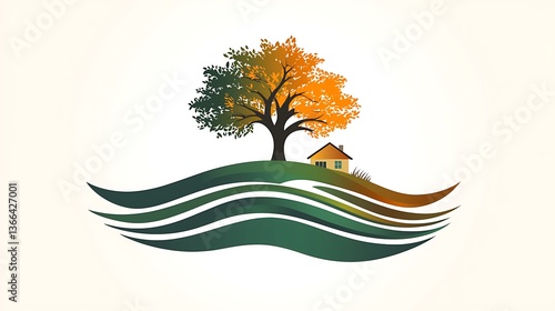 Eco inspired rooted house on soil high resolution photo