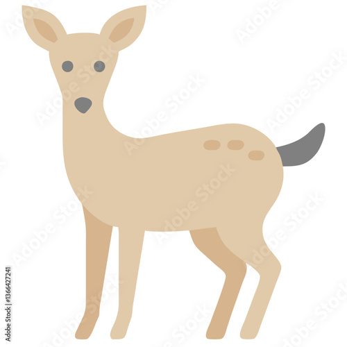 Simple Roe Deer Illustration, Vector Graphic