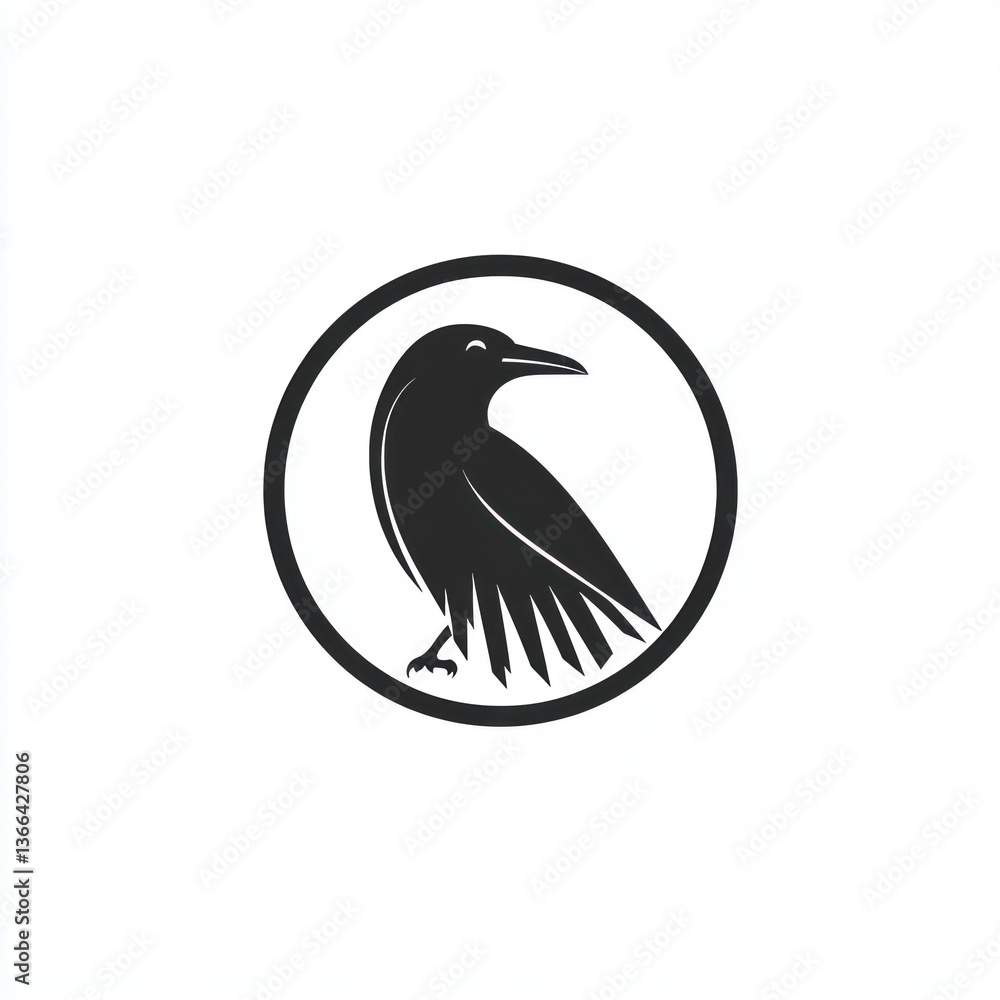 Fototapeta premium Raven Circle Logo