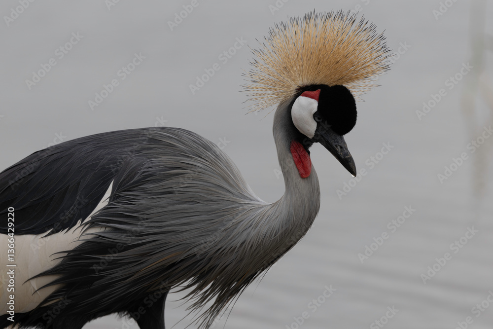 Fototapeta premium grey crowned crane