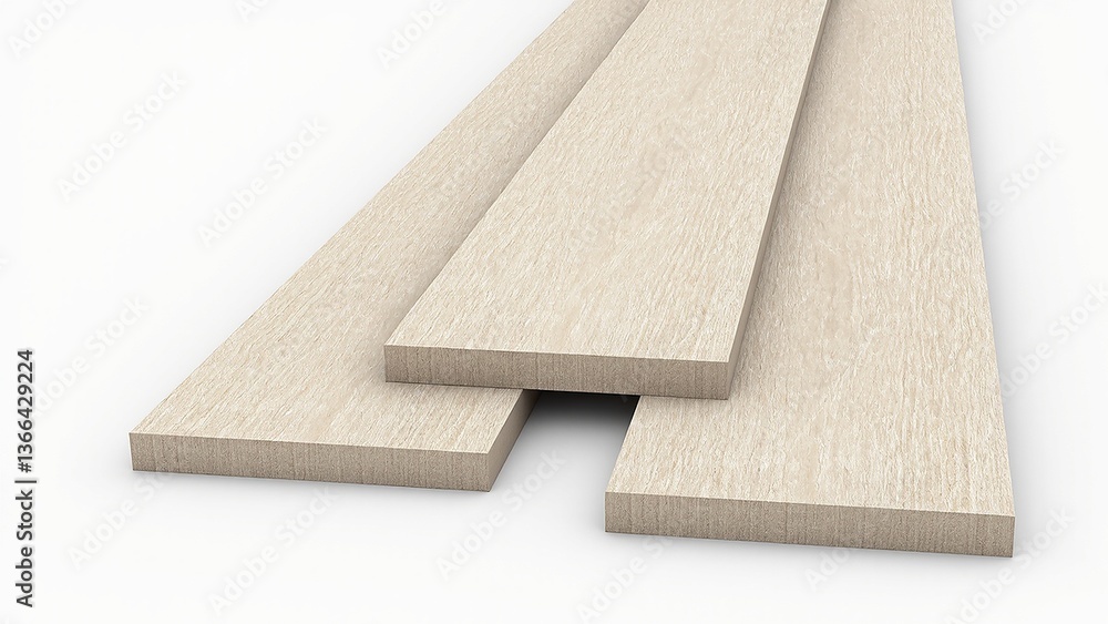 Three planks display texture showing cut edges on neutral background revealing surface detail Three planks display texture showing cut edges on neutral background revealing surface detail