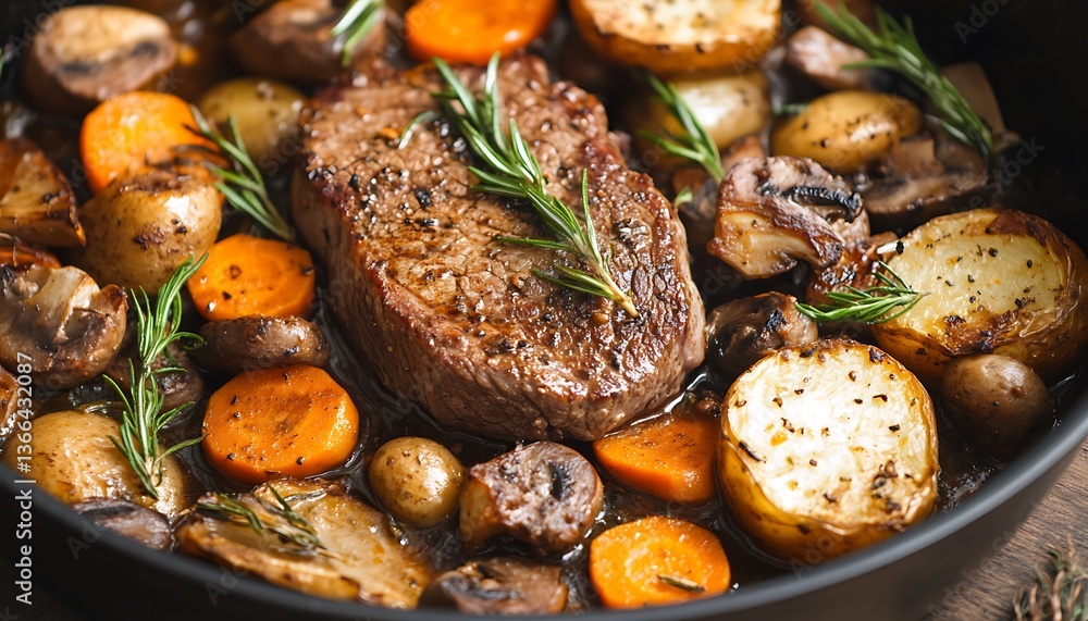Steak with Mushrooms Potatoes. Steak with Mushrooms Potatoes.