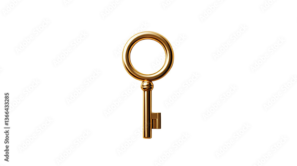 Golden key with intricate design, classic and elegant, cut out transparent Golden key with intricate design, classic and elegant, cut out transparent