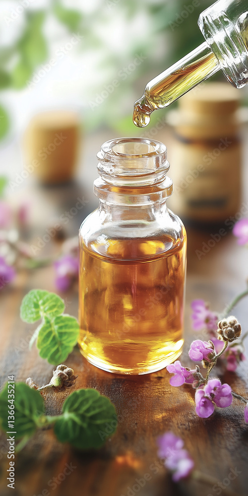 Butelka z olejkiem aromatycznym do kuracji