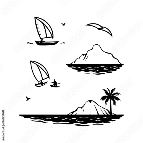 Hang Glider Soaring Above the Coastline
