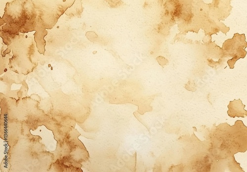 Wallpaper Mural A paper with coffee stains, showing irregular brown splotches, clear paper texture, creating a vintage and artistic atmosphere Torontodigital.ca