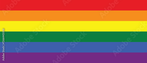 LGBT pride month background.Vector banner template for pride month with multicoloured rainbow LGBT flag.