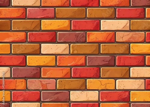 Warmtoned Brick Wall Seamless Texture Pattern Background