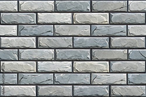 Seamless Texture of Gray Stone Bricks Wall Background