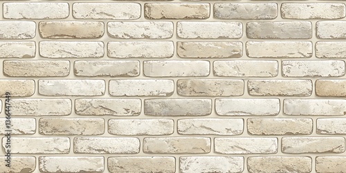 Seamless Pattern of Distressed White Brick Wall Texture