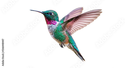 Isolated Hummingbird in Flight