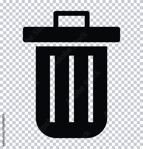 Trash Can Icon Vector - Minimalist Garbage Bin Symbol for UI, Apps & Websites - Flat Design Delete/Recycle Element. 