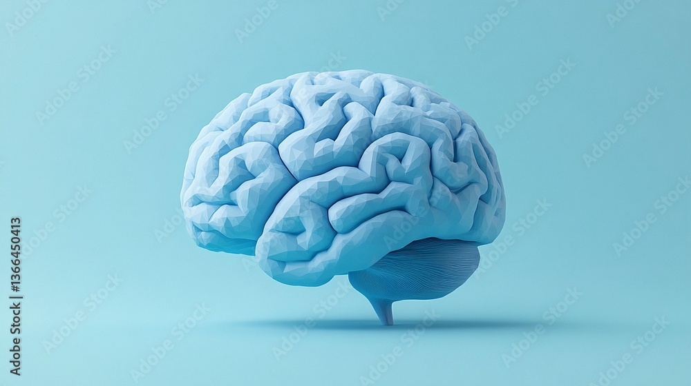 3D Brain Model on Light Blue Background (1) 3D Brain Model on Light Blue Background (1)