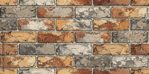 Distressed Brick Wall Texture Background Image