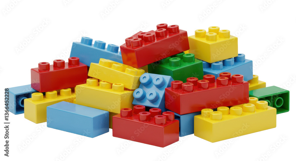 Isolated Pile of Colorful Building Blocks Isolated Pile of Colorful Building Blocks