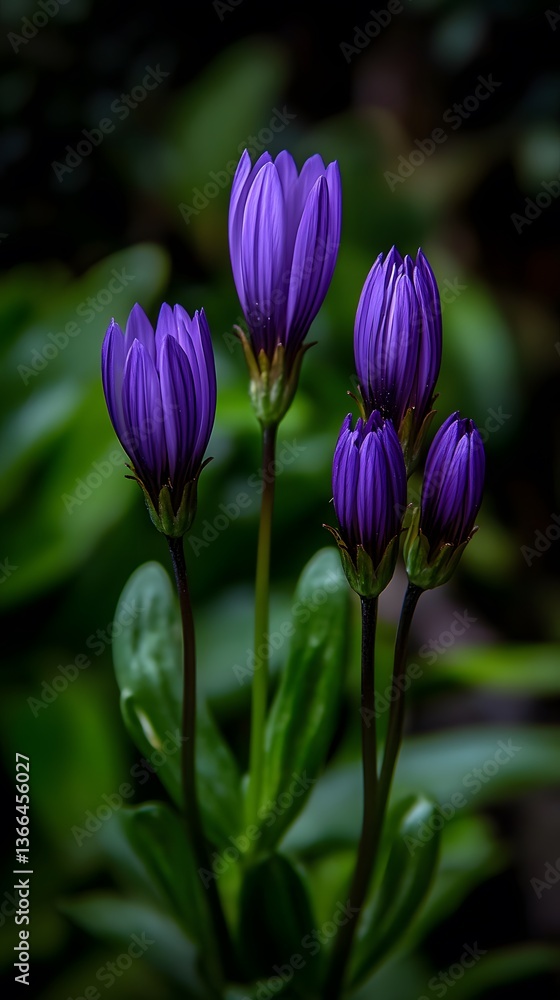 Vibrant Purple Flowers Blooming in Nature Close Up Vibrant Purple Flowers Blooming in Nature Close Up