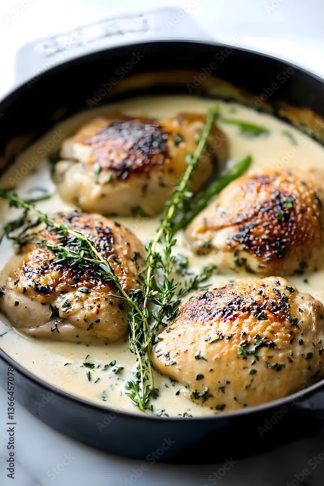 Creamy Thyme Chicken in Garlic Sauce Recipe Image Creamy Thyme Chicken in Garlic Sauce Recipe Image
