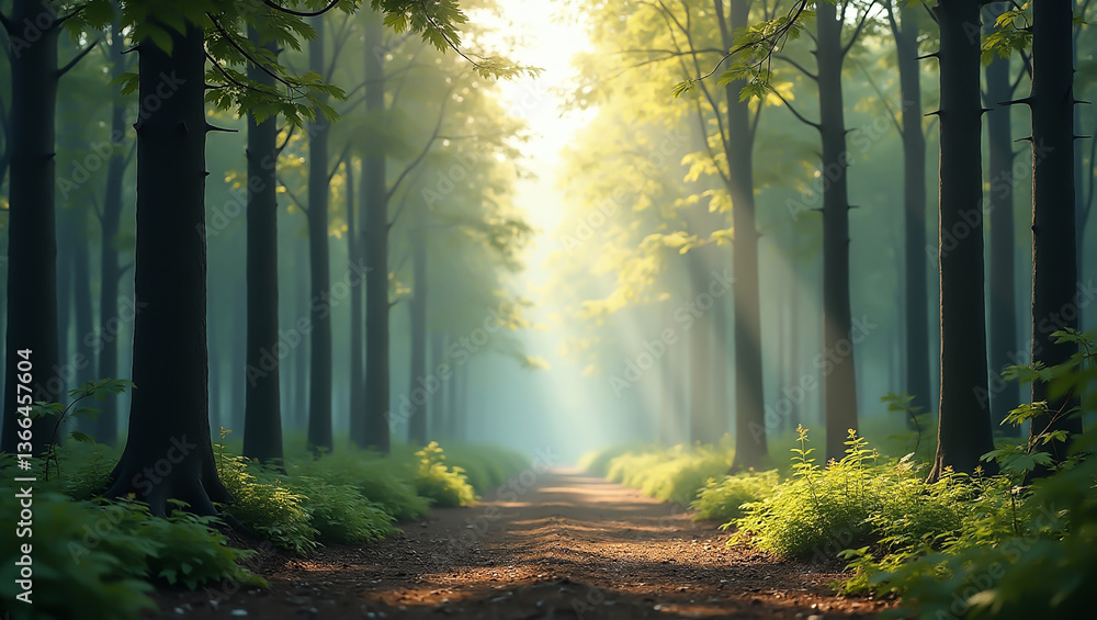 Obraz premium morning in the forest