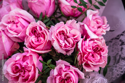 Wallpaper Mural luxury bouquet of fresh pink roses, closeup Torontodigital.ca