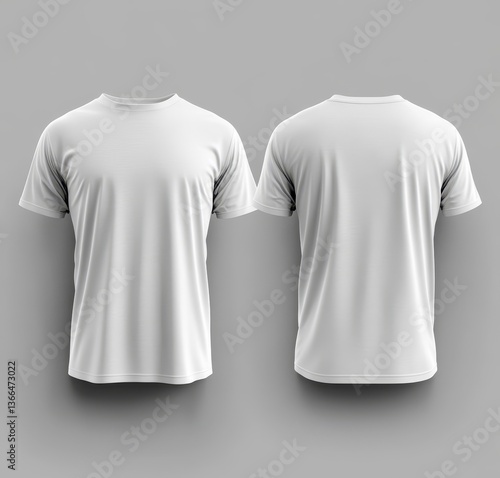 Blank white t-shirt mockup front and back (81)