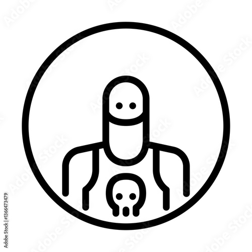 Gangster avatar outline icon. Gangster avatar black line illustration.