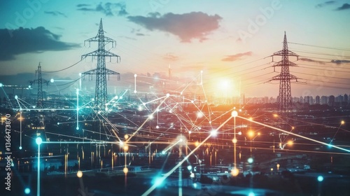 An AI powered system optimizing energy grids by analyzing consumption data, grid stability, and renewable energy generation to balance energy distribution