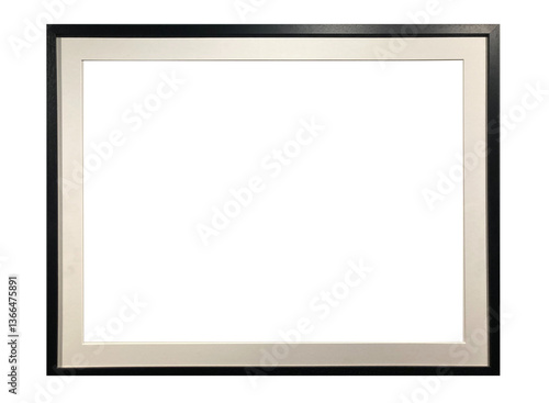Minimalist black wooden horizontal frame. Simple and elegant rectangular picture frame with a sleek modern design. Perfect for artwork, photos, and interior decor.