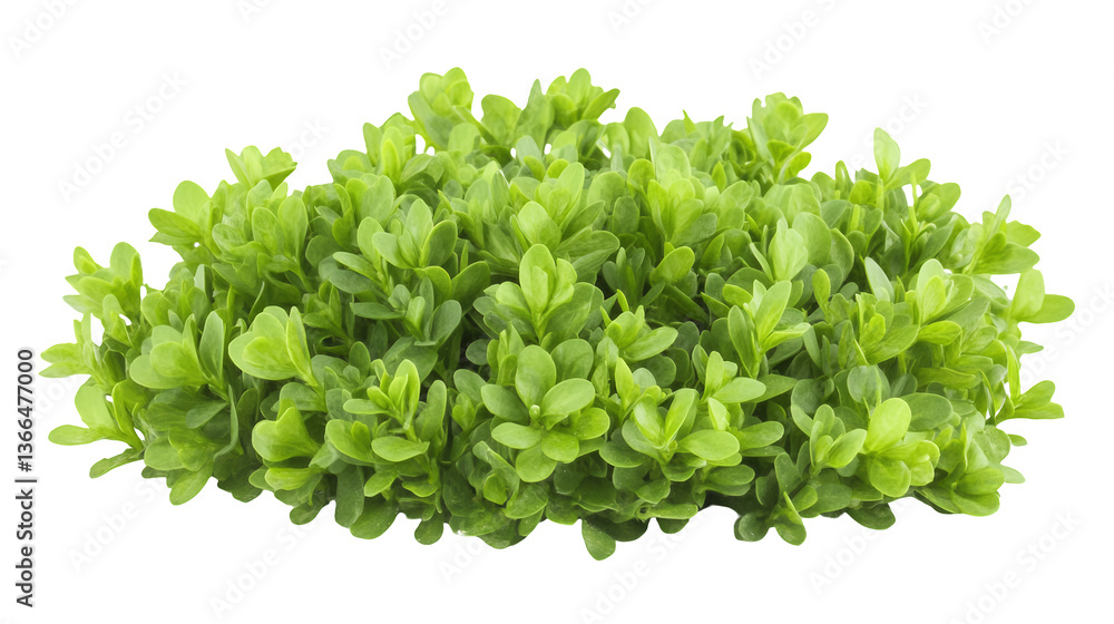 Obraz premium Green Boxwood Shrub Isolated on Transparent Background for Landscaping Use