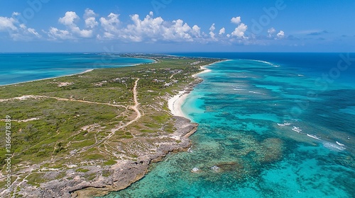Wallpaper Mural Coastal Aerial View of Island Paradise Torontodigital.ca