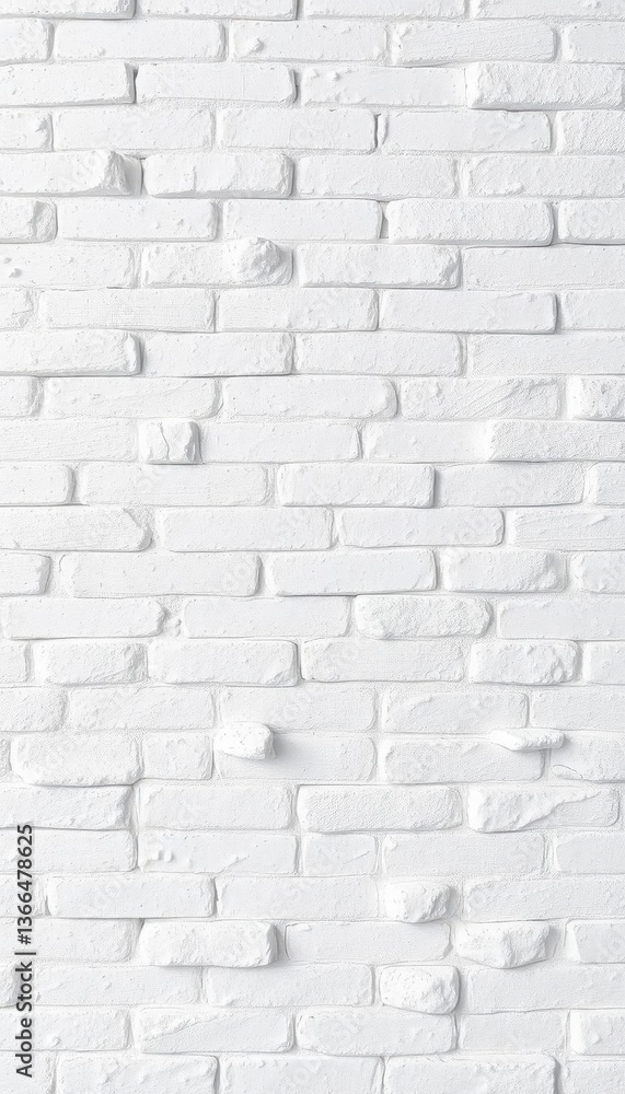 Fototapeta premium Clean whitewashed brick wall texture, rough surface, backdrop, aged, seamless