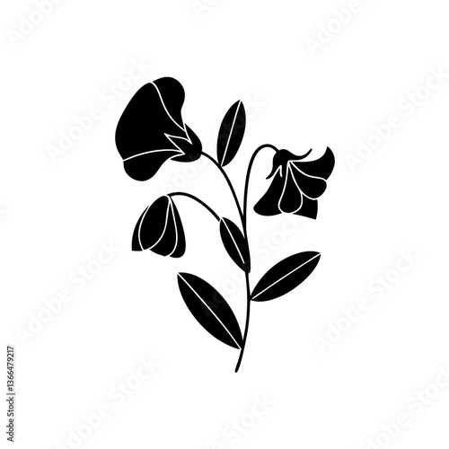 creative details Sweet Pea Flower Icon vector illustration
