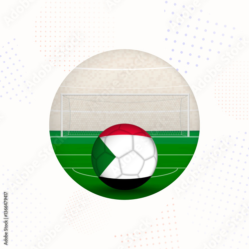 Sudan Flag Football Image for Sports Promotions, Sudan Soccer Ball Ready for Kickoff.