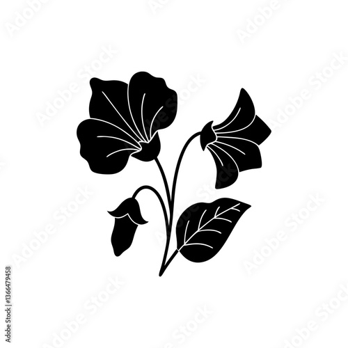 creative details Sweet Pea Flower Icon vector illustration
