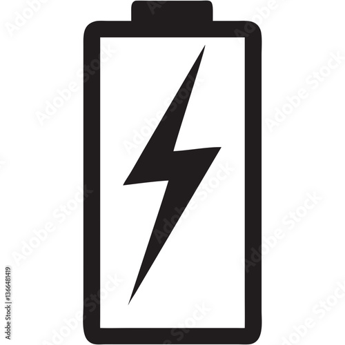 A powerful bolt of energy charging a battery, symbolizing revitalization and strength in a bold, minimalist design.