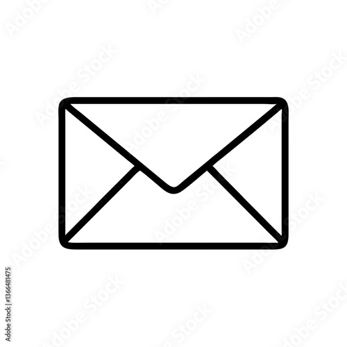 A simple hand-drawn envelope icon, symbolizing communication, connection, and the timeless act of sending a message, in bold black lines against a white background.