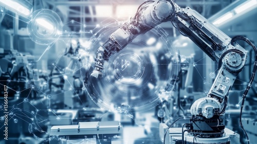 An AI powered system optimizing manufacturing processes by analyzing production data, machine efficiency, and material usage to reduce waste and improve throughput