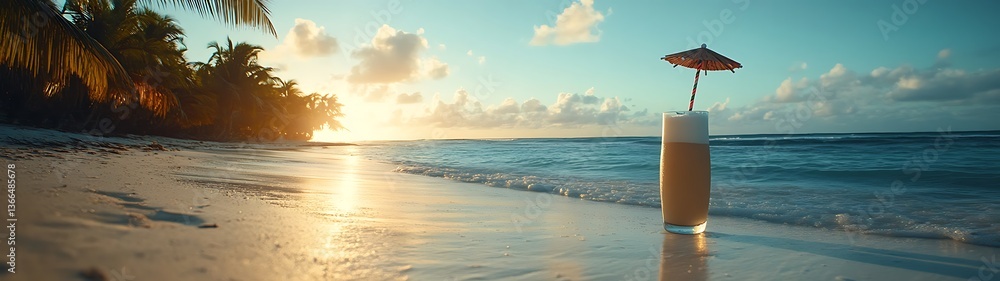 Tropical Beach Sunset Drink.